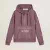 Unisex mauve cotton sweatshirt with print on the front