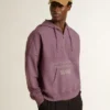 Unisex mauve cotton sweatshirt with print on the front