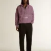 Unisex mauve cotton sweatshirt with print on the front