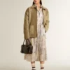 Unisex padded jacket in shades of khaki