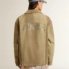 Unisex padded jacket in shades of khaki