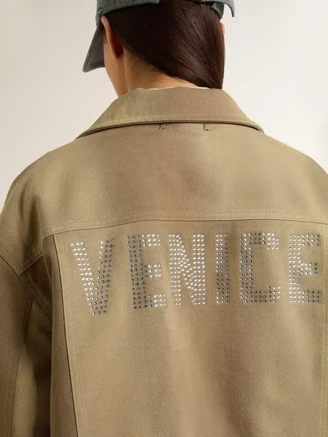 Unisex padded jacket in shades of khaki