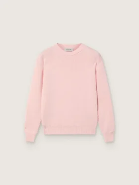 Unisex pink ribbed Golden sweater for kids with Golden logo on the back