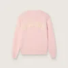 Unisex pink ribbed Golden sweater for kids with Golden logo on the back