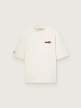 Unisex Resort white cotton T-shirt with print and logo