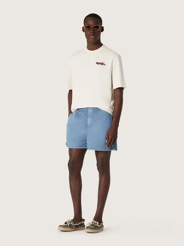 Unisex Resort white cotton T-shirt with print and logo