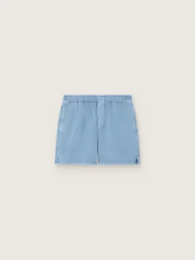 Unisex shorts in light blue cotton twill