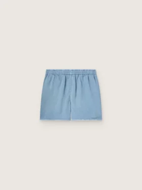 Unisex shorts in light blue cotton twill