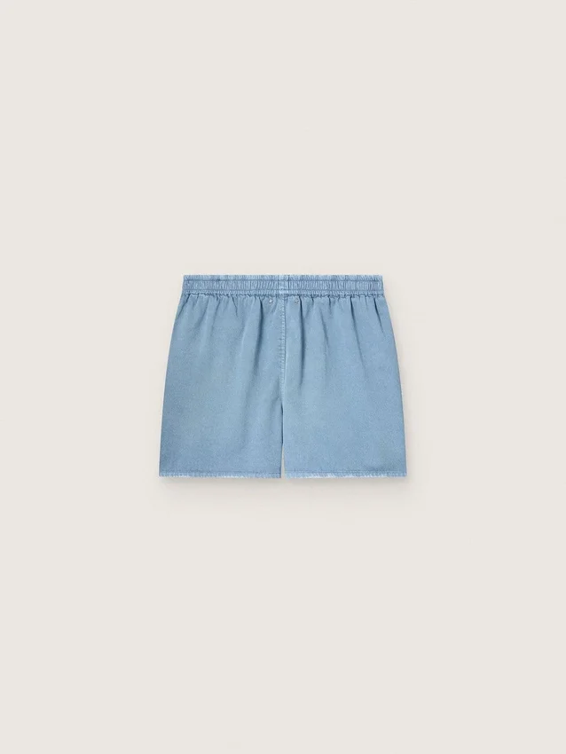 Unisex shorts in light blue cotton twill