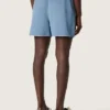 Unisex shorts in light blue cotton twill