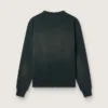 Unisex sweatshirt in worn black cotton with logo embroidery