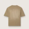 Unisex T-shirt in beige cotton jersey with embroidered logo