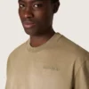 Unisex T-shirt in beige cotton jersey with embroidered logo