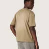Unisex T-shirt in beige cotton jersey with embroidered logo