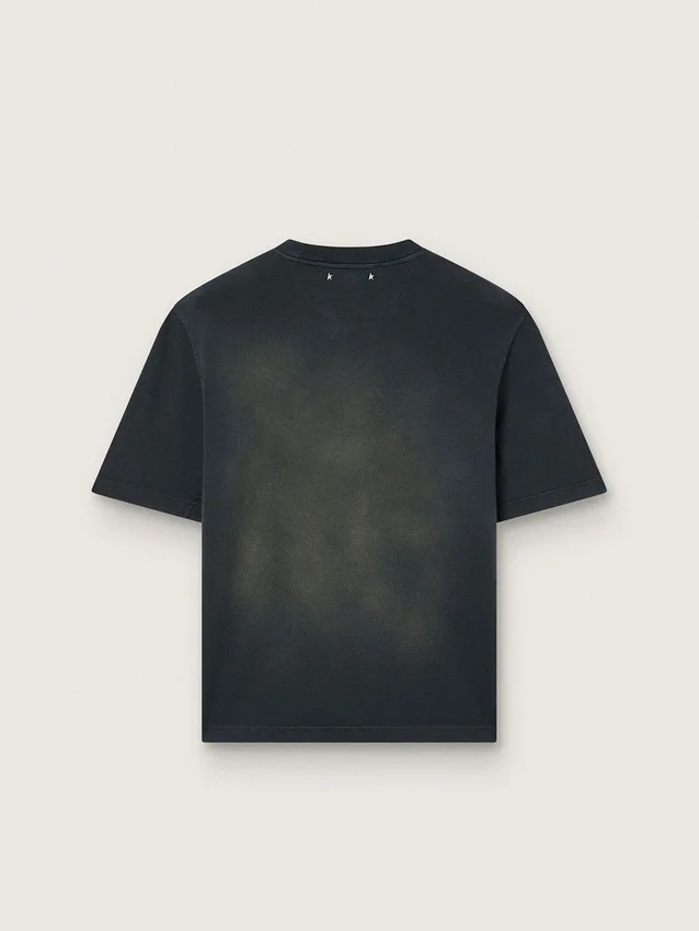 Unisex T-shirt in black cotton jersey with embroidered logo