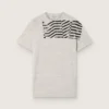 Unisex T-shirt in gray melange jersey with flag print