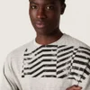 Unisex T-shirt in gray melange jersey with flag print