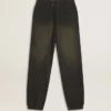 Unisex washed black joggers