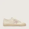 V-Star in beige nappa leather with old-rose suede star