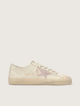 V-Star in beige nappa leather with old-rose suede star