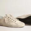V-Star in light cream canvas with milk-white leather star