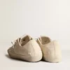 V-Star in light cream canvas with milk-white leather star