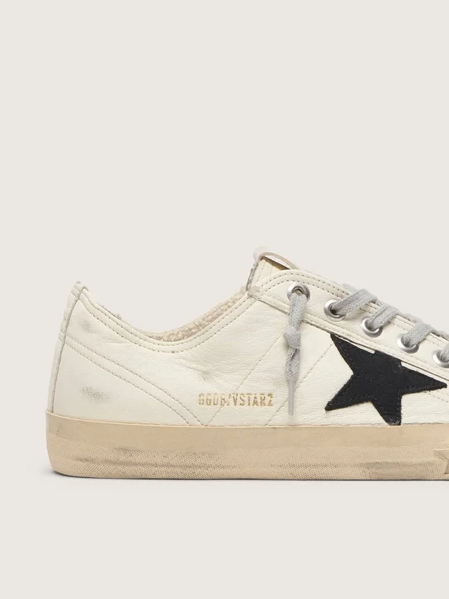 V-Star in nappa leather with black nubuck leather star