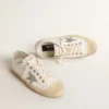 V-Star in white leather with a platinum glitter star