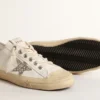 V-Star in white leather with a platinum glitter star