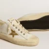 V-Star in white leather with gold metallic leather star