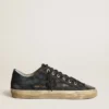 V-Star sneakers in midnight-blue denim with black leather star and toe
