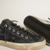 V-Star sneakers in midnight-blue denim with black leather star and toe