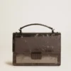 Venezia Bag in anthracite-gray metallic leather with black details