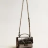 Venezia Bag in anthracite-gray metallic leather with black details