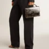 Venezia Bag in anthracite-gray metallic leather with black details