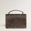Venezia Bag in anthracite-gray metallic leather with black details
