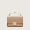 Venezia Bag in beige boarded leather with gold details
