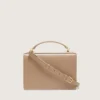 Venezia Bag in beige boarded leather with gold details