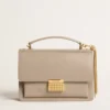 Venezia Bag in beige boarded leather with gold details
