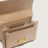Venezia Bag in beige boarded leather with gold details