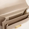 Venezia Bag in beige boarded leather with gold details