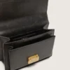 Venezia Bag in black distressed leather with gold details