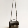 Venezia Bag in black metallic leather with black details