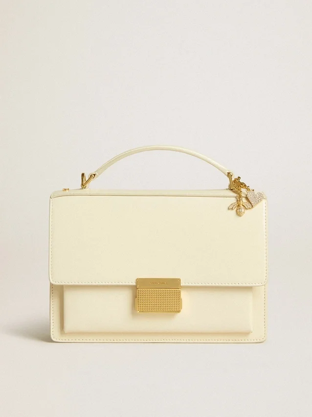 Venezia Bag in butter-colored boarded leather with double charm