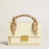 Venezia Bag in butter-colored boarded leather with silk scarf