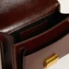 Venezia Bag in dark brown laminated leather with gold details