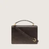 Venezia Bag in vintage dark brown embossed leather with gold details