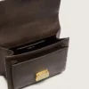 Venezia Bag in vintage dark brown embossed leather with gold details