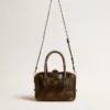 Vita Bag in black distressed leather with gold details
