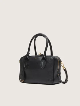Vita Bag in black sheepskin leather with gold details